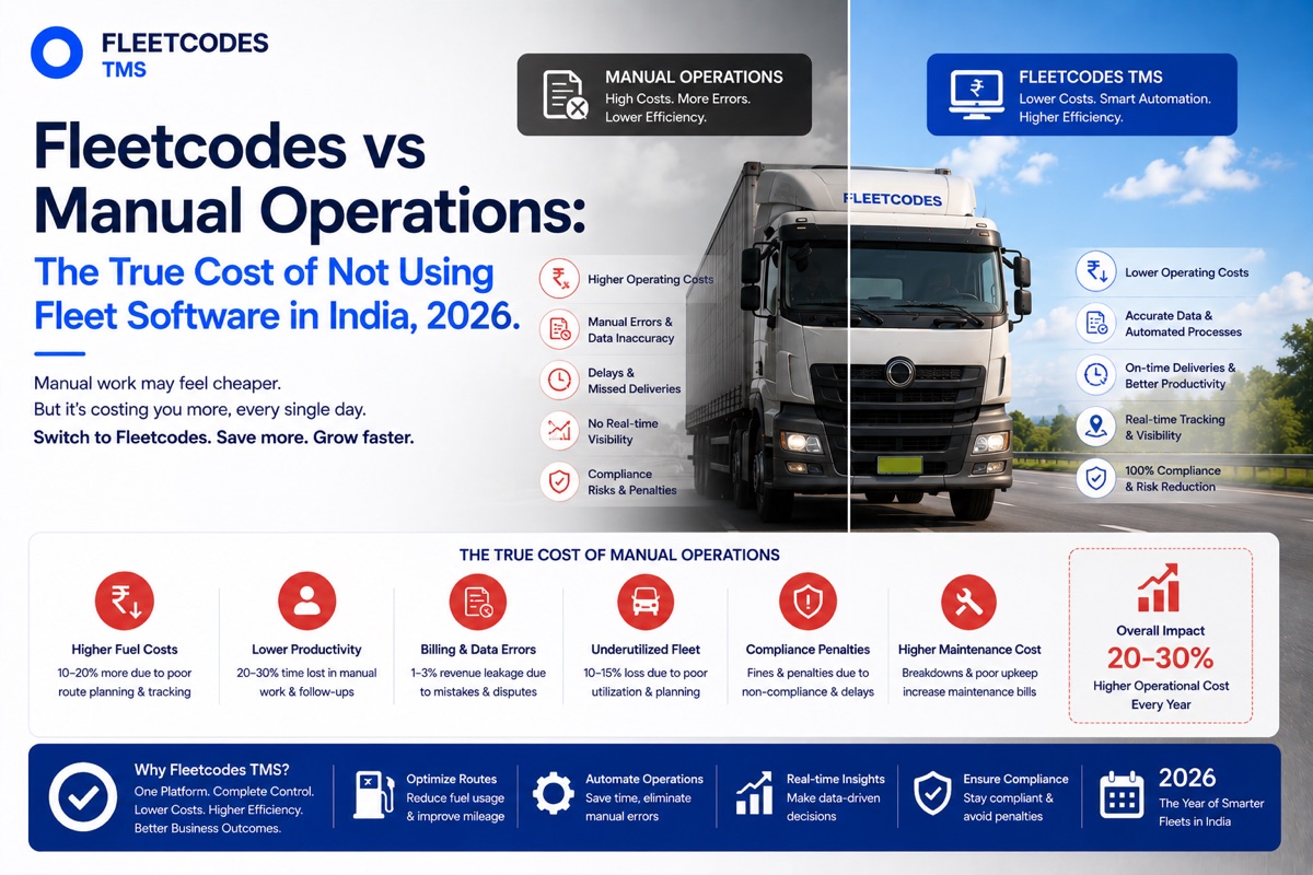 Fleetcodes vs Manual Operations: The True Cost of Not Using Fleet Software in India, 2026