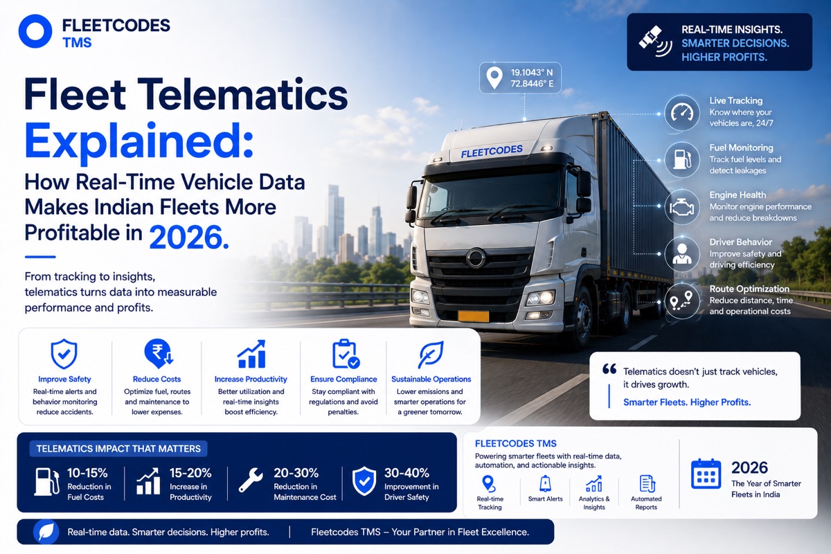 Fleet Telematics Explained: How Real-Time Vehicle Data Makes Indian Fleets More Profitable in 2026