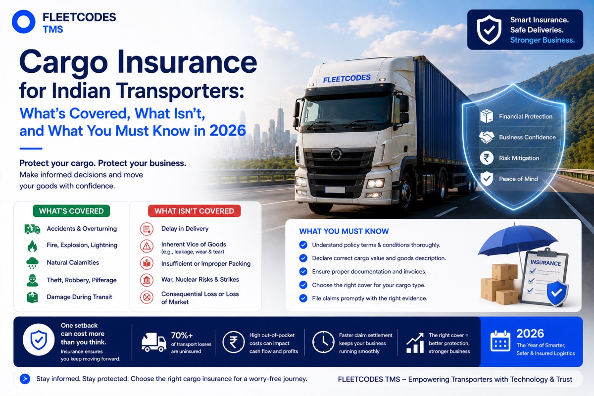 Cargo Insurance for Indian Transporters: What's Covered, What Isn't, and What You Must Know in 2026