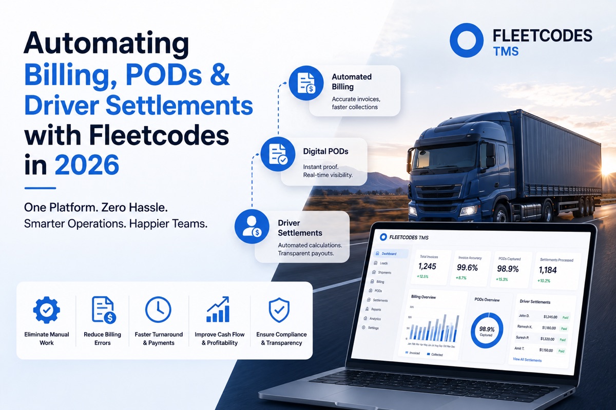 Automating Billing, PODs & Driver Settlements with Fleetcodes in 2026