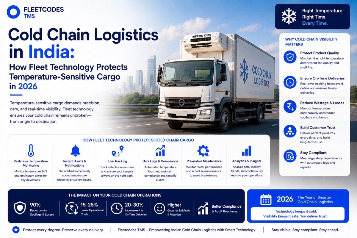 Cold Chain Logistics in India: How Fleet Technology Protects Temperature-Sensitive Cargo in 2026