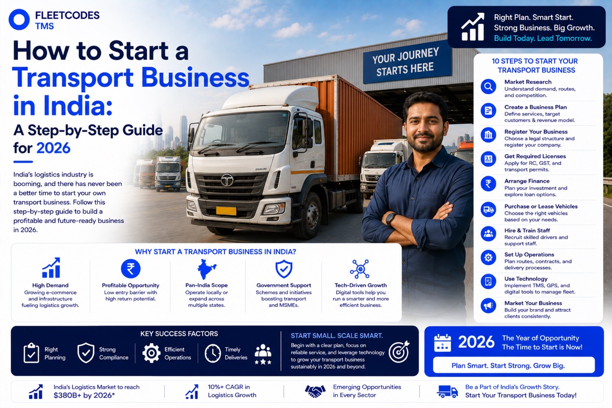 How to Start a Transport Business in India: A Step-by-Step Guide for 2026