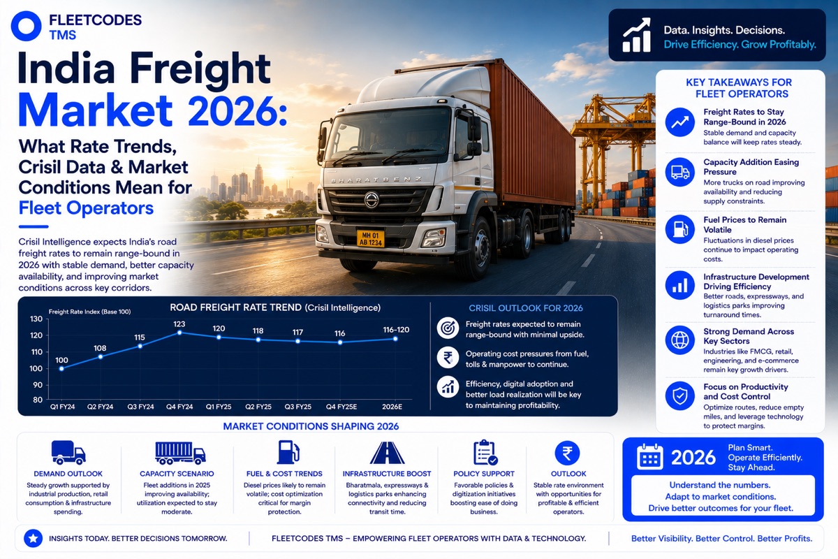 India Freight Market 2026: What Rate Trends, Crisil Data & Market Conditions Mean for Fleet Operators